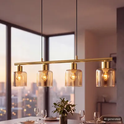 Produktbild von home24 Pendelleuchte - Metall / Glas - 4-flammig