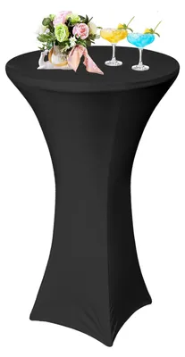 Stretch-Tischdecke 60x110 cm, schwarz, 1 Stück