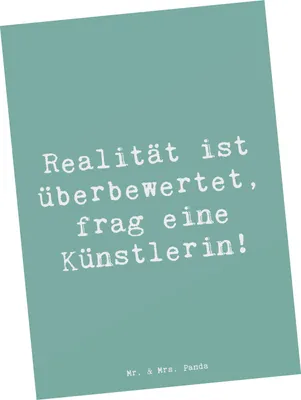Produktbild von Mr. & Mrs. Panda Ansichtskarte Spruch Künstlerin Traum - Meeresbrise - Geschenk, Kunstschaffende, Postkarten, Grußkarte, Geschenke mit Herz, Beruf, Fotokarte, Postkarte