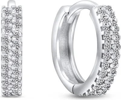 Immagine prodotto di Orecchini a cerchio in argento con zirconi EA502W