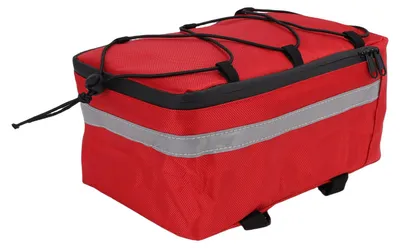 Produktbild von Bike Trunk Bag, spritzwassergeschützt Oxford Fabric Commuter Bag mit reflektierenden Streifen, Fahrrad hinten Rack Tasche für Pendler städtischen Radfahren rot Fahrrad Tasche - 1680D