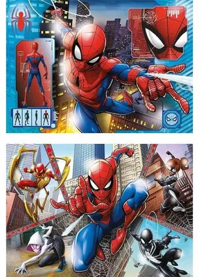 Image de Puzzle spiderman - 2 x 60 pièces - puzzle marvel spider-man - super héros - clementoni - 21608