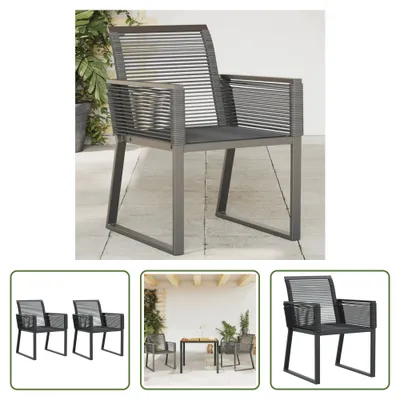 Produktbild von The Living Store Gartenstühle 2 Stk. Schwarz Poly Rattan