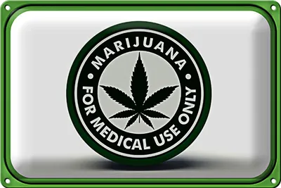 Produktbild von Blechschild Marijuana 18x12cm for medical use only