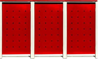 Produktbild von 3 Tailor Mülltonnenboxen Basic für 240 Liter Tonnen / Stanzung 7 / Rot / Grau