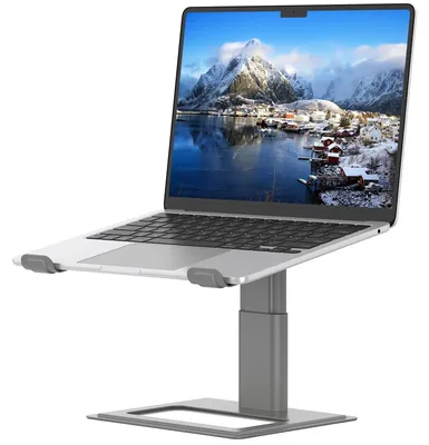 Obrázok produktu pre Nastaviteľný stojan na notebook, hliník, ergonomický, sivý, pre obrazovky 10-17,3 palca