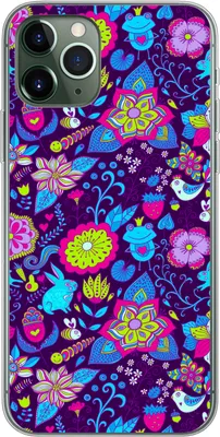 Produktbild von MuchoWow® Handyhülle Schutzhülle Hülle für Telefoonhoesje iPhone 11 Pro Mädchen - Kaninchen - Rosa - Muster - Mädchen - Kinder - Kinder Silikon Softcase Handy Hülle - Handy
