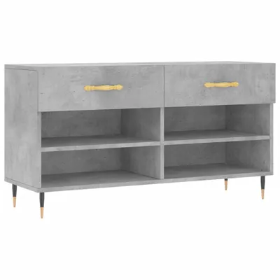 Obrázok produktu pre vidaXL Lavica na topánky betónová sivá 102x35x55 cm odvodený výrobok z dreva