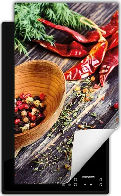 Zdjęcie produktu dla DarHaus Nakładka na kuchenkę 1 sztuka 30x52 cm Mata antypoślizgowa zwijana, chilli - drewno