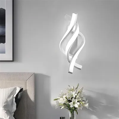 Produktbild von Led wandleuchte innen, modern spiralförmig, 6000k kaltweiß licht, wandlampe für flur & treppe