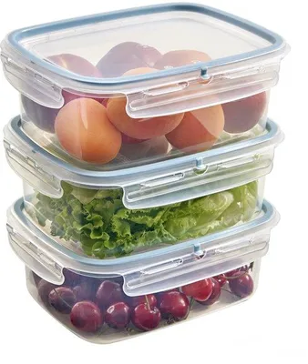 Image de Ibenzoa® : Lot de 3 boîtes de conservation hermétiques, 1,8 L – Sans BPA, rectangulaires, dimensions 23,5 x 18,5 x 13 cm, -20°C à 120°C, pour réfrigérateur et congélateur