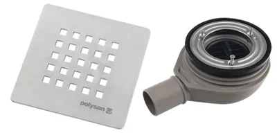 Produktbild von Polysan TRENECA Duschwannensiphon, Durch. 90mm, DN40, Edelstahl Abdeckung