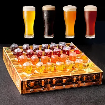 Productafbeelding van The tavern drinkspel - Set van 28 - Nieuwigheid polyhedral beer dice set voor drinkspel