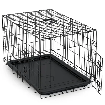 Produktbild von Faltbarer Hundekäfig der Größe L mit 2 Türen, klappbar, 92x57x64 cm