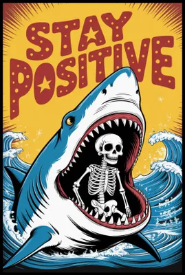 Produktbild von Plakat 61x91,5cm Motivationsaffirmation Retro Vintage für das Wohnzimmer Stay Positive