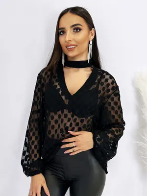 Immagine prodotto di Ivon Camicetta donna in chiffon trasparente Sybil nero M/L