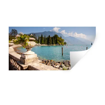 Produktbild von MuchoWow® Wandtattoo Wandsticker Wandaufkleber Gardasee - Küste - Wasser 40x20 cm Selbstklebend und Repositionierbar - Aufkleber