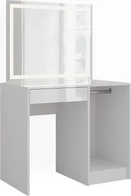 Zdjęcie produktu dla Stół toaletowy Vicco Sherry Biały/biały wysoki połysk 89.8 cm z lustrem LED, Model 57690