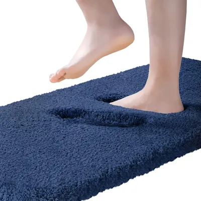 Image de Tapis de bain de 50 x 122 cm, couleur bleu marine
