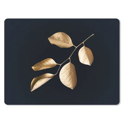 Produktbild von MuchoWow® Mauspad Mousepad Blätter - Zweig - Gold - Luxus 40x30 cm - Mousepads - Maus Mat - Pad - Mausunterlage - Anti Rutsch