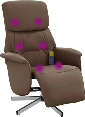 Produktbild von vidaXL Massagesessel mit Fußteil Braun Stoff