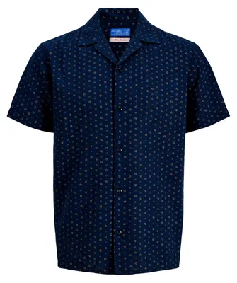 Produktbild von JACK & JONES Herren Hemd Blusummer Linen Blend All-over-Print Shirt