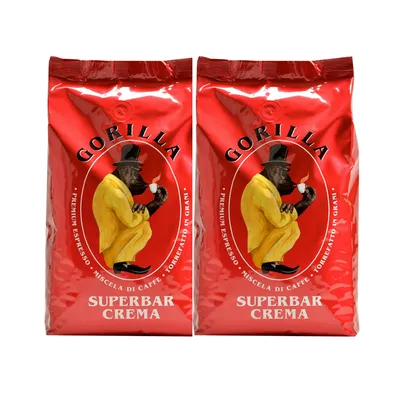 Produktbild von Gorilla Superbar Crema Kaffee 2x1kg ganze Bohnen, vegan