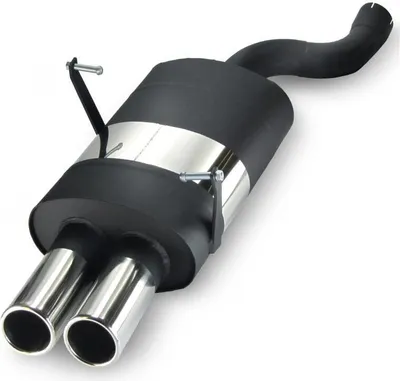 Produktbild von KDS Edelstahl Sportauspuff BMW E46 6Zyl Auspuff Endschalldämpfer 2x76 rund