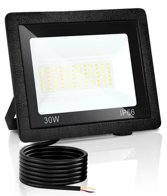 Obrázok produktu pre Eikuavons LED reflektor vonkajší, 30W, IP66, s 3 teplotami farieb: 3000K/4000K/6500K, sada 1 kus