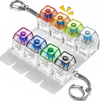 Produktbild von 2 Stück Tastatur Fidget Spielzeug,Stressabbau,Fidget Toys(D)Tastatur Fidget Toy,Vier Tastatur Schlüsselanhänger,Spielzeug für Männer und Frauen