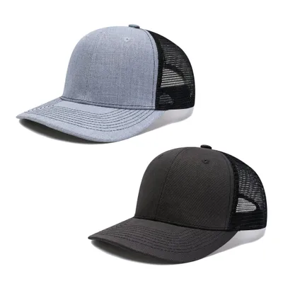 Immagine prodotto di Cappellini da baseball, confezione da 2, modello trucker con visiera regolabile, taglia unica, ideali per il tempo libero e l'uso quotidiano