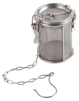 Produktbild von Edelstahl-Teefilter – Teefilter für losen Tee – Tee-Ei – Suppensieb – Kette und Haken – 8x10 cm