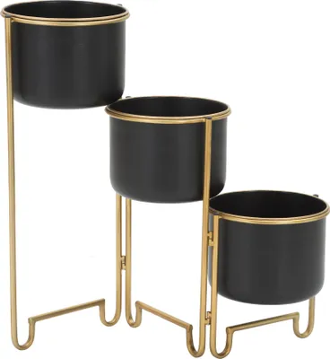 Obrázek produktu pro Kovové květináče na skládacím stojanu, výš. 55 cm