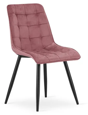 Productafbeelding van Chaise - Leobert - Tweedelig - Donkerroze velours / Zwarte poten
