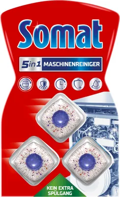 Produktbild von Somat 5in1 Maschinenreiniger (3 Tabs), Anti-Kalk Geschirrspüler-Reiniger