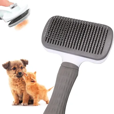 Imagen del producto de Cepillo para eliminar el pelo de perros y gatos, ideal para pelo largo, diseño ergonómico, removedor de pelo para mascotas