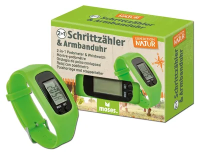 Produktbild von Moses. Expedition Natur 2-in-1 Schrittzähler & Armbanduhr, Kinder-Pedometer mit
