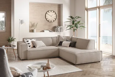 Produktbild von KAWOLA Sofa SAMU Ecksofa Cord taupe Recamiere rechts