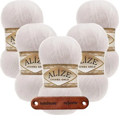 Produktbild von 5 x ALIZE Angora Gold 599 Bone mit Label