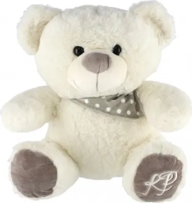 Image de Ours/Animau assis avec écharpe peluche 35cm blanc 0+