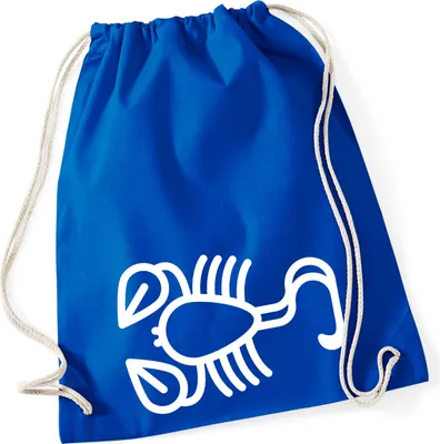 Produktbild von Huuraa Turnbeutel Skorpion Sternzeichen Symbol 12 Liter Bright Royal Baumwolle Rucksack Geschenkidee