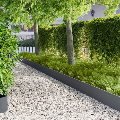 Produktbild von PUEAZU Rasenkante 10 stk. 103 x 25 cm Stahl Anthrazit - Beeteinfassungen &51825