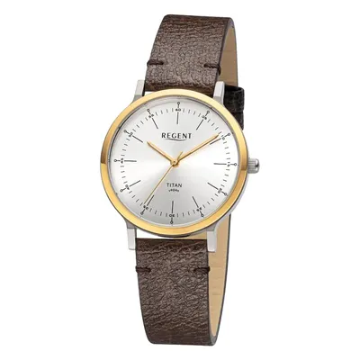 Produktbild von Regent Damen Uhr Lederarmband Leder Armbanduhr Analog braun URBA695
