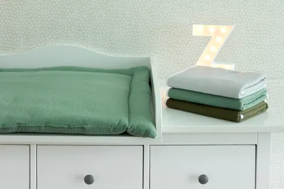 Produktbild von KraftKids Wickelauflage Doppelkrepp Grün Jade 75x70 cm (BxT)