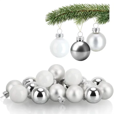 Productafbeelding van COM-FOUR® 20 mini-kerstballen van glas - kleine kerstballen voor kerstdecoratie - kerstversiering voor de kerstboom - diameter 3 cm