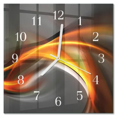 Produktbild von Tulup Glasuhr Wanduhr Küchenuhr Echt-Glas 30x30 cm Modern Dekorativ Geräuschlos Weiße Zeiger - Abstraktion