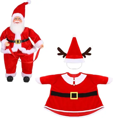 Produktbild von Weihnachtsgans-Outfits für die Weihnachtsfrau, für eine 58,4 cm große Verandagans aus Zement oder Kunststoff, Urlaubsgans, rotes Samtkleid mit Hut für die Dekoration im Garten und Rasen im Freien