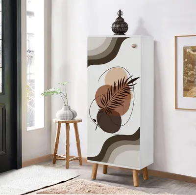 Zdjęcie produktu dla Skye Decor, Vegas - B 955, szafka na buty, biała, 100% PŁYTA POWLEKANA MELAMINĄ, 50 x 38 x 135 cm