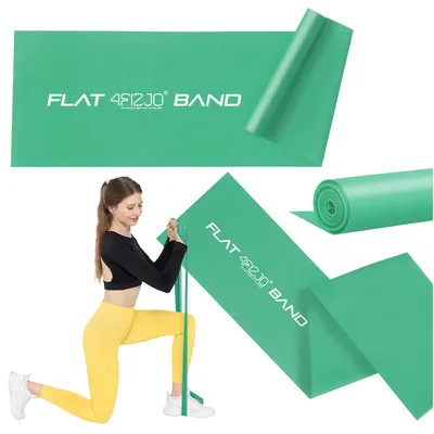 Produktbild von 4FIZJO Rehabilitationsband 2m, FLAT BAND Latex Trainingsband (Widerstand 3/7) grün