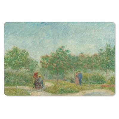 Produktbild von MuchoWow® Schreibtischunterlage Garten mit Liebenden - Vincent van Gogh 60x40 cm - XXL Mauspad - Großes Mauspad